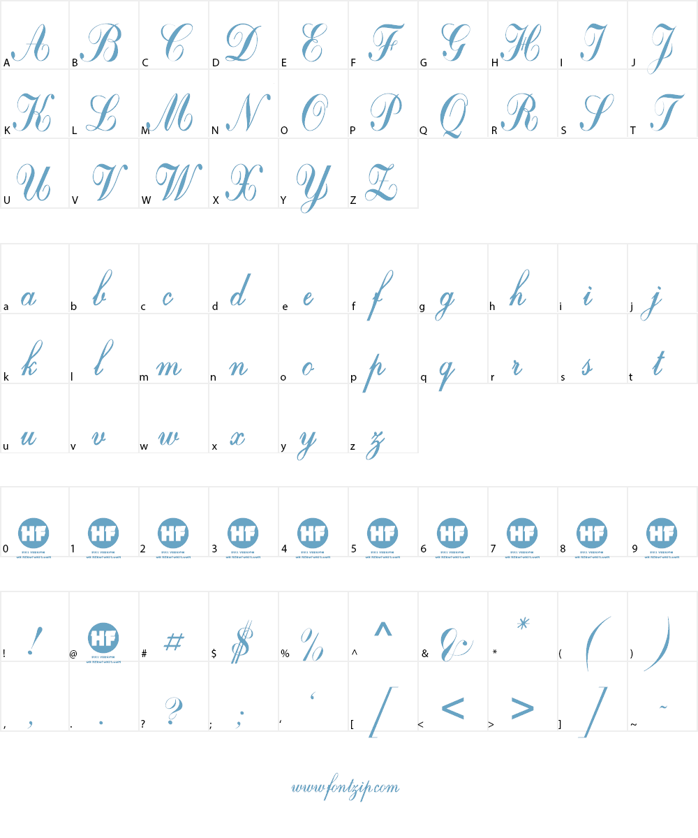 Crystal symphony - Personal us Font Character